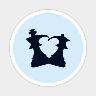 Chess - Black King and Queen Forming a Heart Magnet